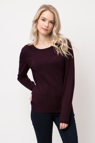 Silk Blend Sweater Dark Purple