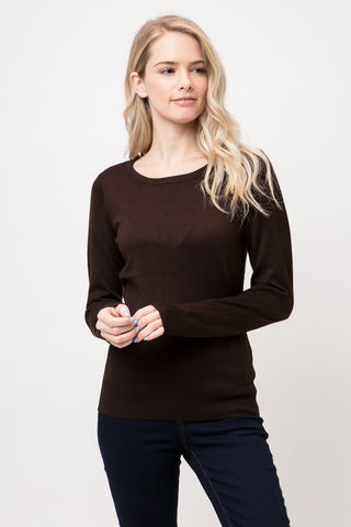 Silk Blend Sweater Brown